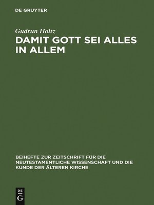 cover image of Damit Gott sei alles in allem